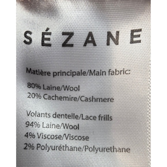 Sezane Womens L Andreas Wool Cashmere Ruffle Sweater in Ecru - Picture 12 of 13